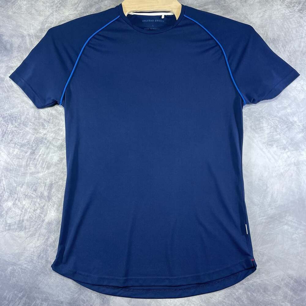 Orlebar Brown Athletic T-Shirt Size L Blue Performance Quick Dry Raglan Top